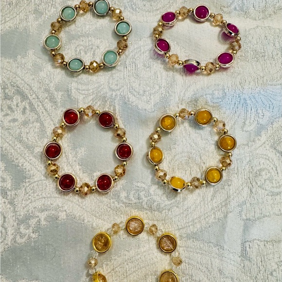Gold Beaded Bracelet (Various Colors) - Picture 8 of 12